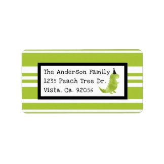 Étiquette Dinosaur Thème Vert et Noir Petit Dino