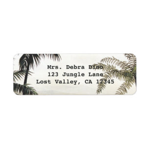 Étiquette Dinosaures vintages, Amargasaurus aux palmiers