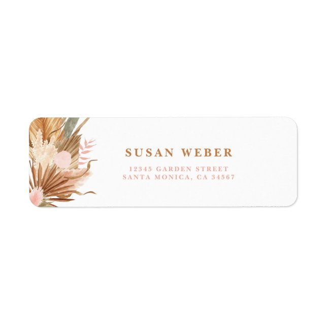 Étiquette d'invitation Boho Terracotta (Devant)