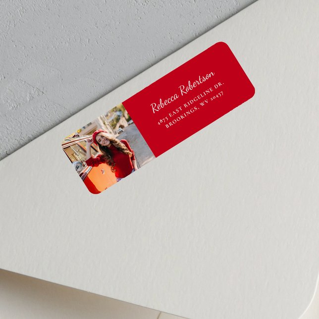 Étiquette Diplômé 2026 Adresse de retour pour le script de l (Graduation 2025 Photo Return Address Label)