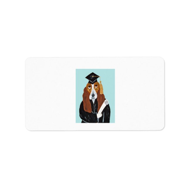 Étiquette Diplômé Basset Hound (Devant)
