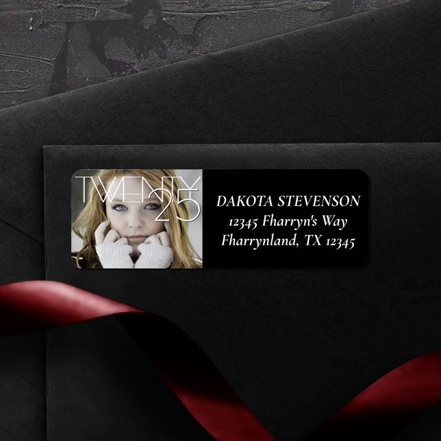 Étiquette Diplôme chic | Classic Script Grad Photo (Créateur téléchargé)