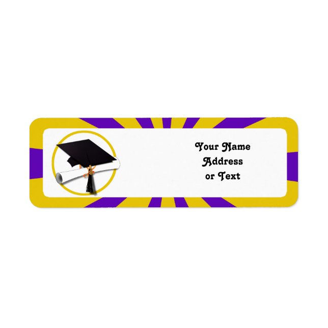 Étiquette Diplôme de Casquette et de Diplôme - Couleurs de l (Devant)