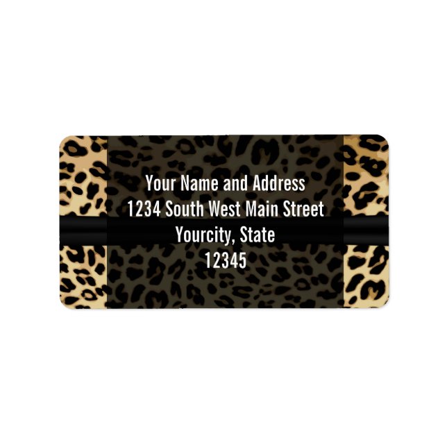 Étiquette Diplôme de fille de bijoux Leopard noir personnali (Devant)