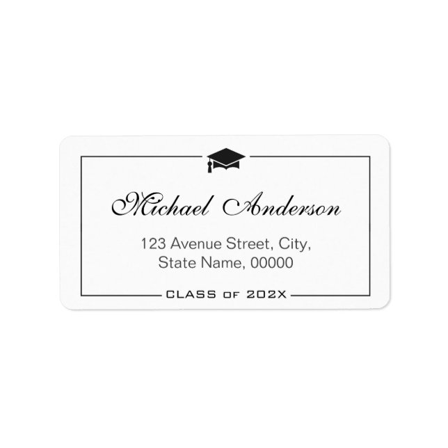Étiquette Diplôme de fin d'études - Élégant Classique (Devant)