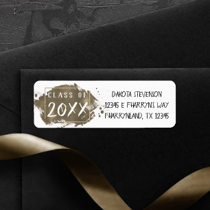 Étiquette Diplôme d'or Modern Paint Grad Adresse de retour