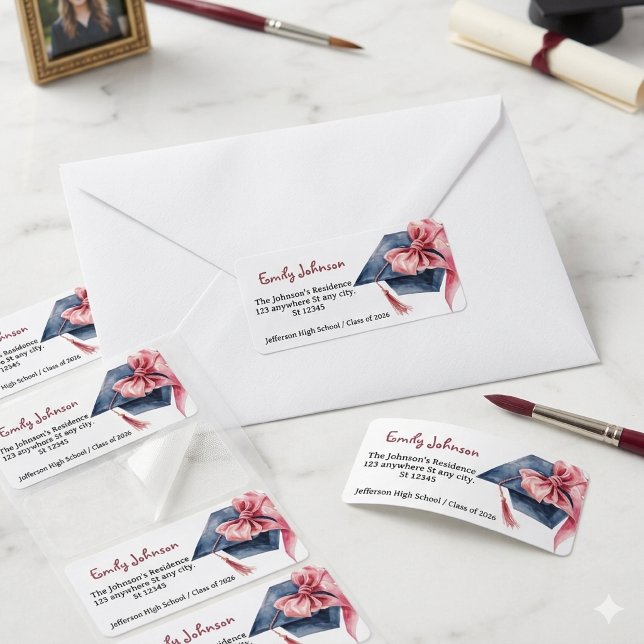Étiquette Diplôme Ruban Rose Élégant  (Créateur téléchargé)