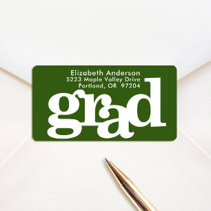 Étiquette Diplôme vert typographie audacieuse adresse modern