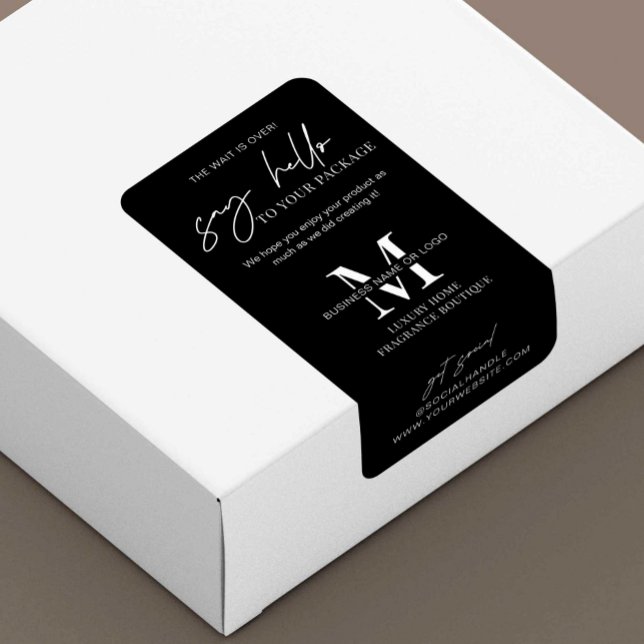 Étiquette Dites Bonjour À Votre Commande Monogram Black Pack (Créateur téléchargé)