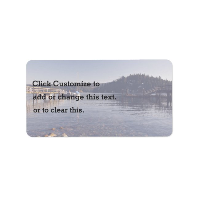 Étiquette Dock Theme, Image D'Un Lac Léman Au Bois (Devant)