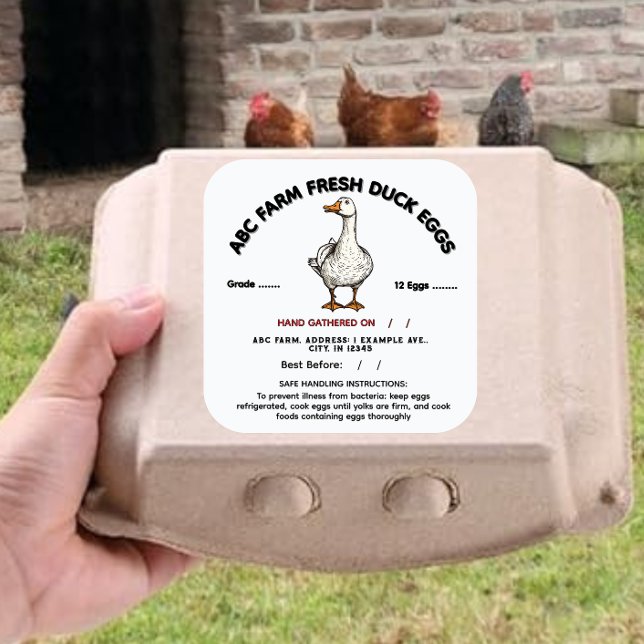 étiquette d'œuf de canard de l'Indiana FDA (Créateur téléchargé)