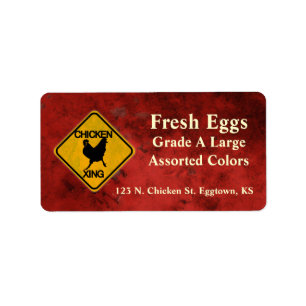 Étiquette d'oeufs de passage de poulets