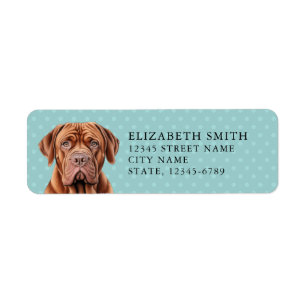Étiquette Dogue De Bordeaux Adresse de retour Label