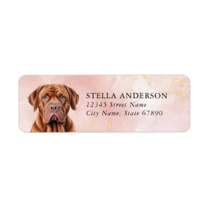 Étiquette Dogue De Bordeaux Chien Retourner Adresse Étiquett