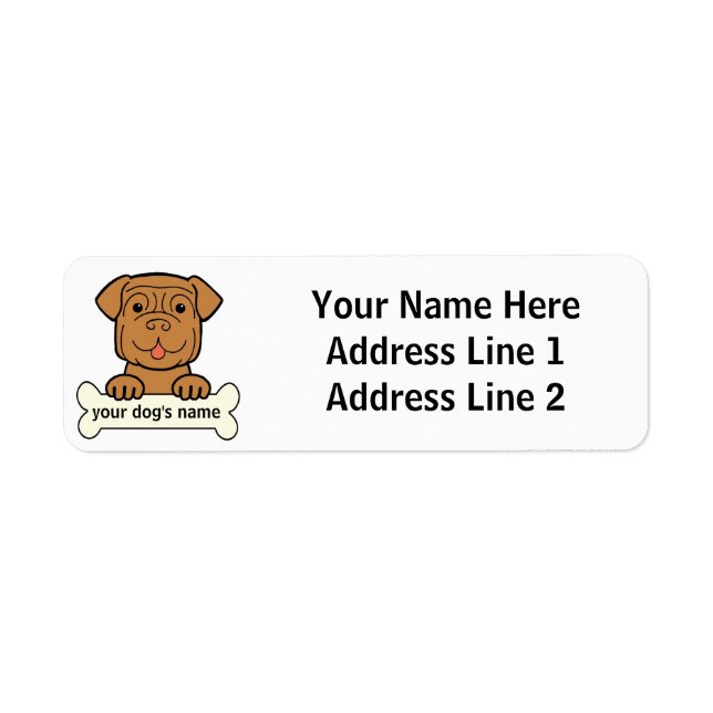Étiquette Dogue de Bordeaux personnalisé (Devant)