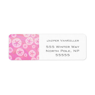 Étiquette Dollar de sable blanc et rose