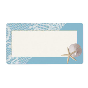 Étiquette Dollar de sable de Starfish et bleu dentelle