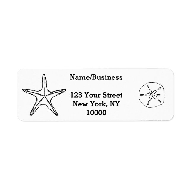 Étiquette Dollar de sable Starfish personnalisé (Devant)