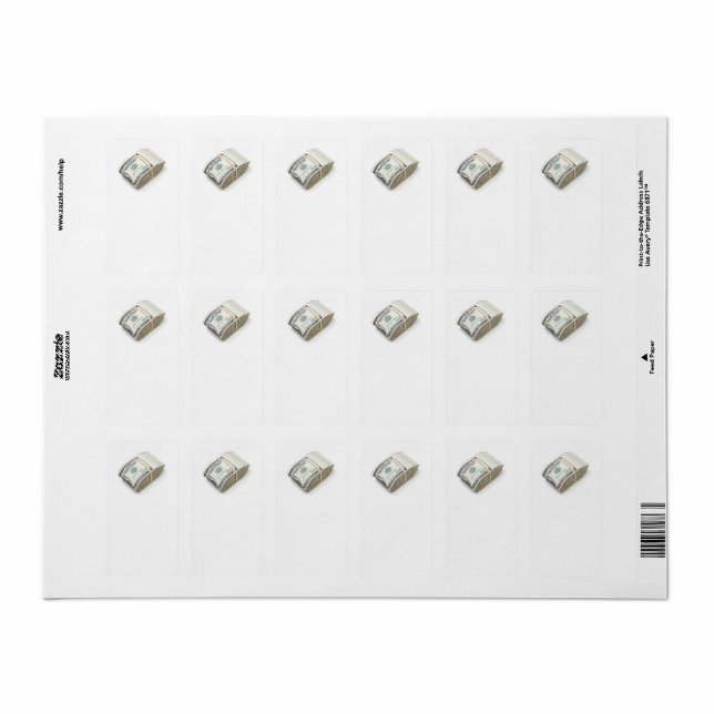 Étiquette Dollars (Feuille entière)