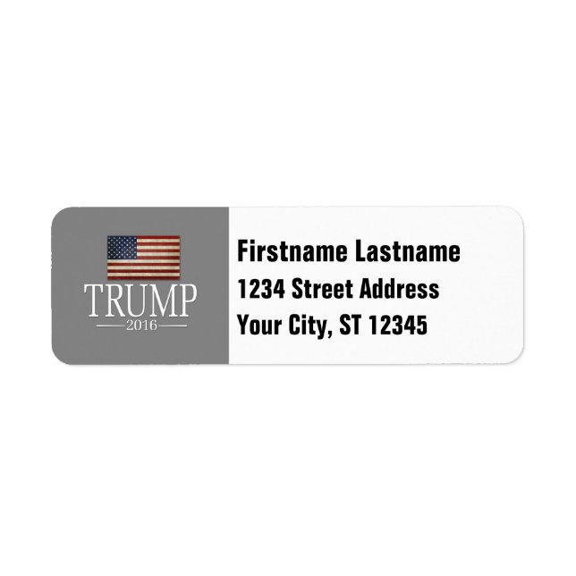 Étiquette Donald Trump - président 2016 (Devant)