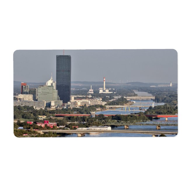 Étiquette Donaucity, Vienne Autriche (Devant)