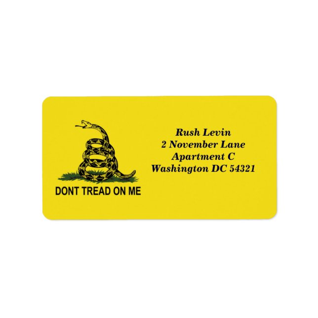 Étiquette Dont Tread On Me Gadsden Drapeau Personnalisé (Devant)