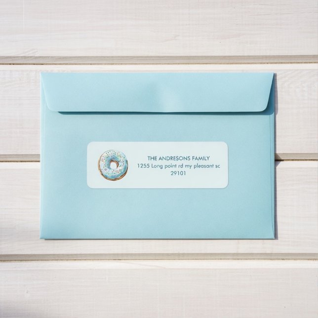 Étiquette Donut Return Address Labels | Donut Theme Birthday (Créateur téléchargé)