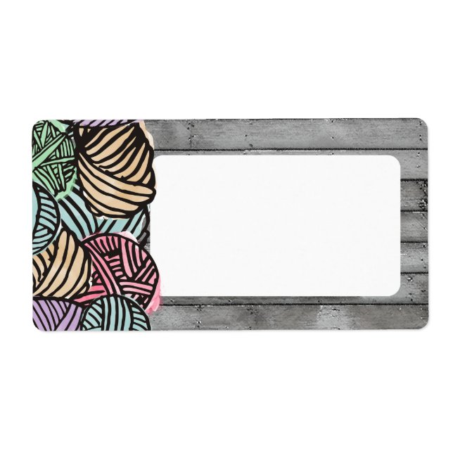 Étiquette Doodle aquarelle fil tricot crochet (Devant)