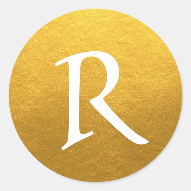 Étiquette d'or initial du Monogramme de script chi (Devant)