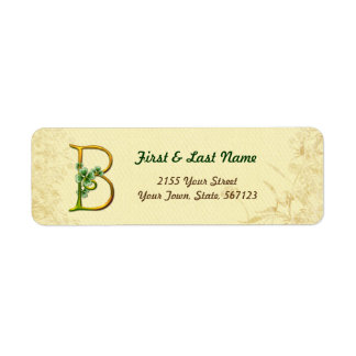 Étiquette d'or irlandais Monogramme B