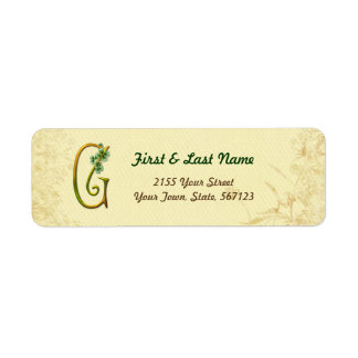 Étiquette d'or irlandais Monogramme G