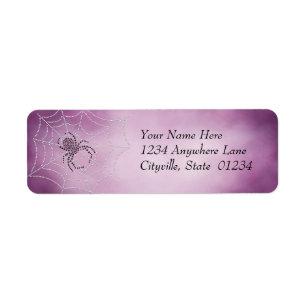 Étiquette Dot Art Black Widow Spider en Web