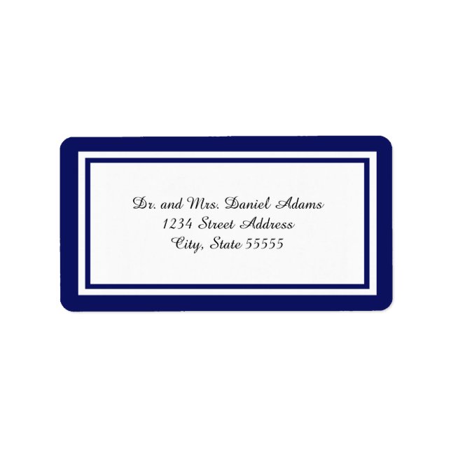 Étiquette Double Blue Trim - Address Label (Devant)