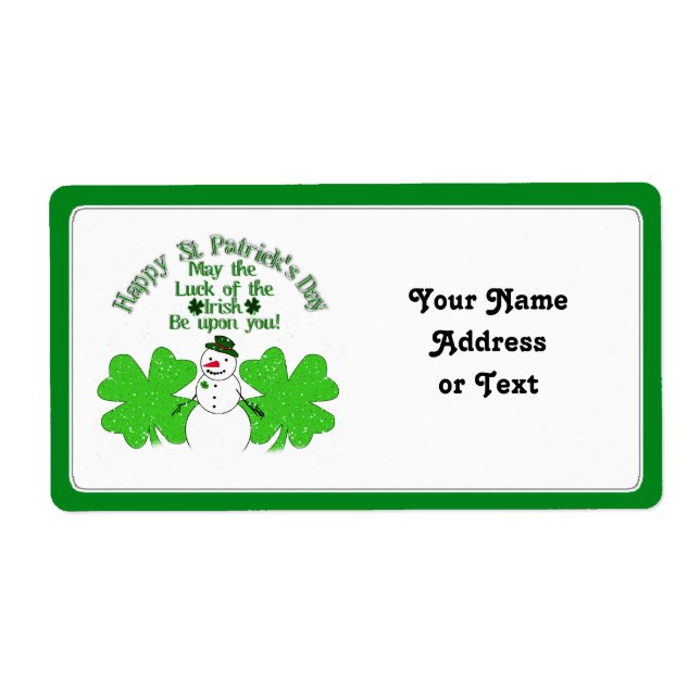 Étiquette Doublement Lucky Snowman (Devant)