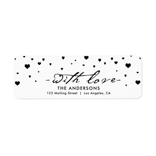 Étiquette Douche de coeur La Saint Valentin moderne (Devant)