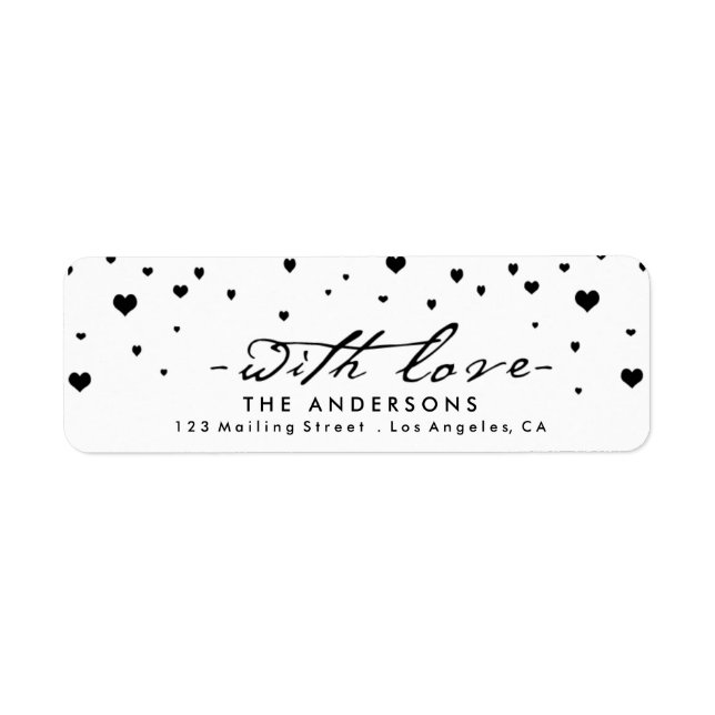 Étiquette Douche de coeur La Saint Valentin moderne (Devant)