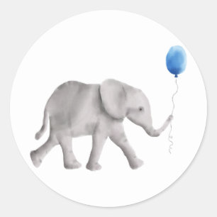 Étiquette doux d'autocollant d'éléphant de béb