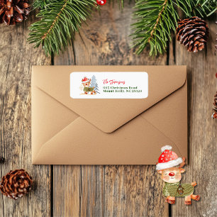 Étiquette Doux moche fête de Noël Deer Salutations