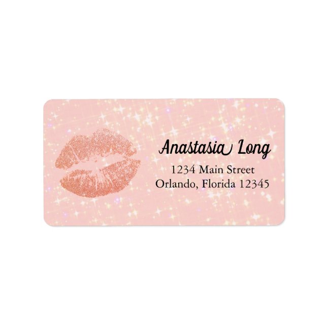 Étiquette Doux, Rose Sparkly Kiss (Devant)