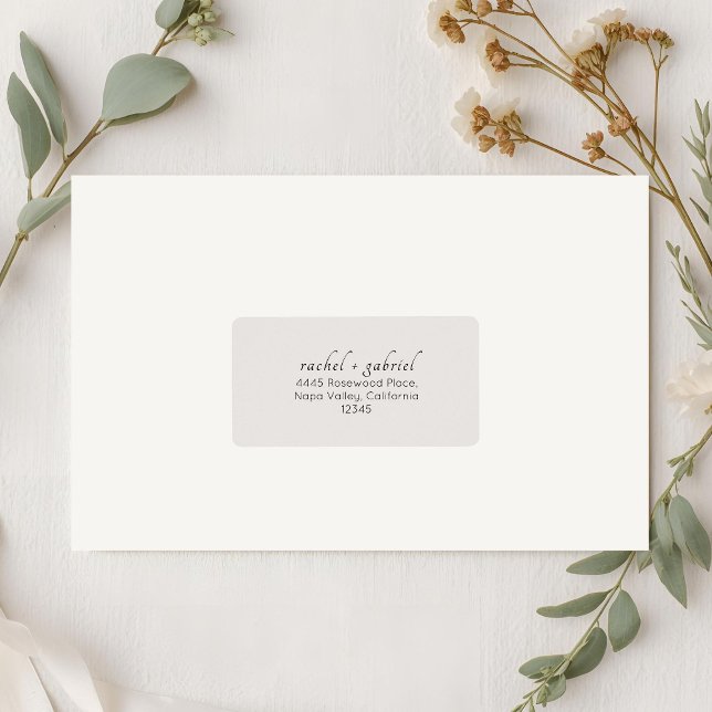 Étiquette Dove Grey | Chic Simple Clean Wedding Address  (Créateur téléchargé)