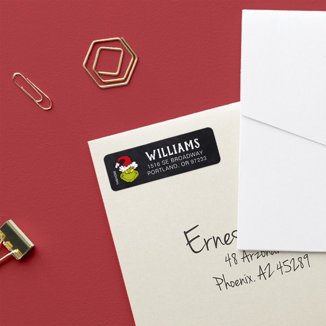 Étiquette Dr Seuss | Merry Grinchmas The Grinch Holiday (Label on envelope)