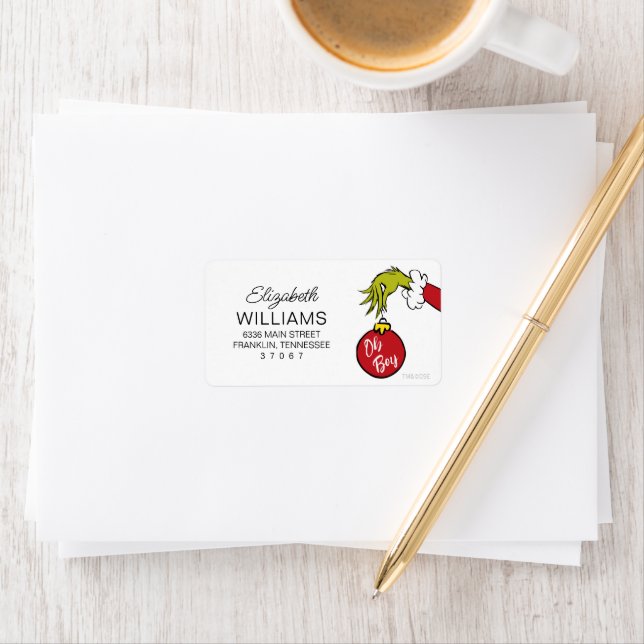 Étiquette Dr Seuss | Oh Boy Grinch Baby shower (En situation)