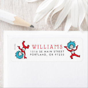 Étiquette Dr Seuss Thing One Thing Two   Baby shower jumeaux