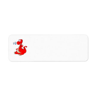 Étiquette dragon302 CARTOON ROUGE DRAGON CUTE HAPPY KIDS GRA