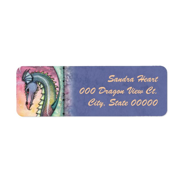 Étiquette Dragon au crépuscule Art Fantastique (Devant)