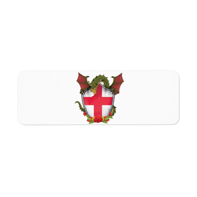 Étiquette Dragon d'Angleterre et bouclier du drapeau anglais (Devant)