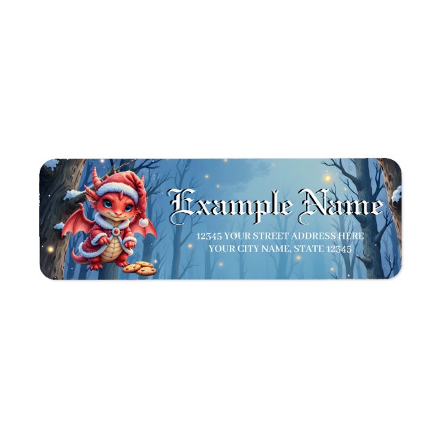 Étiquette dragon de Noël, trop mignon pour être arrêté (Devant)