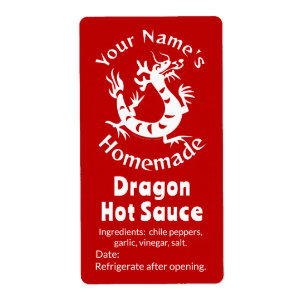 Étiquette Dragon épicé Votre nom AsianChili Custom Hot Sauce