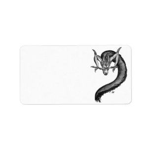 Étiquette Dragon noir et blanc