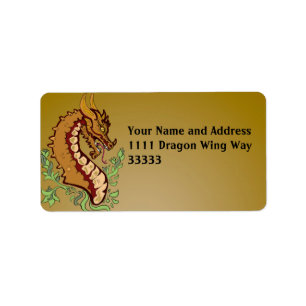 Étiquette Dragon stylisé